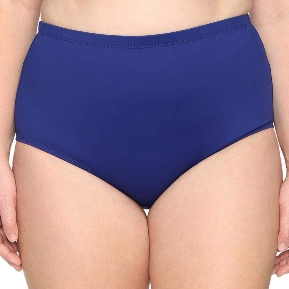 NWT La Blanca Island Goddess High Waist Bikini Bottoms Blue